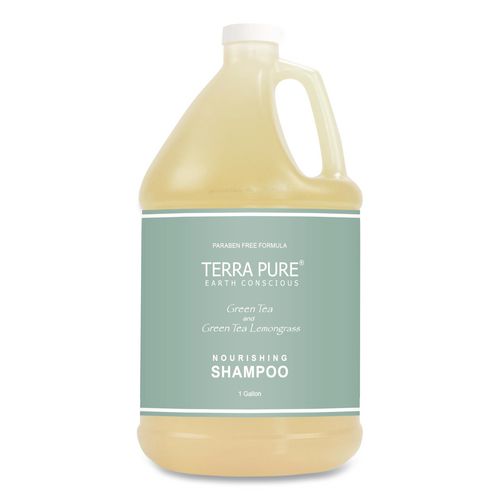 Diversified Hospitality Solutions Terra Pure Shampoo Gallon, Green Tea Lemongrass Scent, 1 gal Bottle