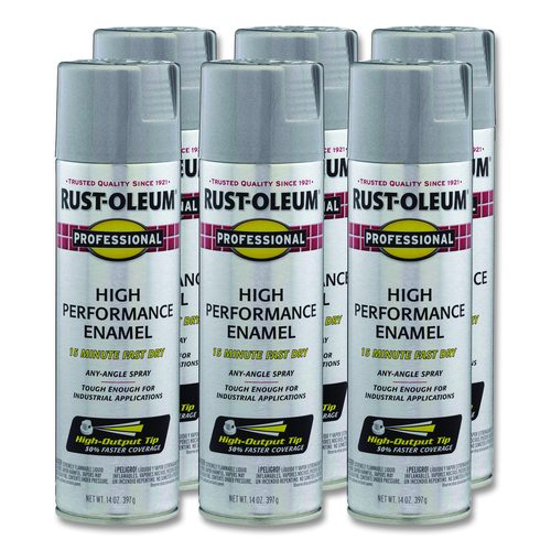 Rust-Oleum Professional Spray Paint, Metallic Aluminum, 14 oz Aerosol Can, 6/Carton