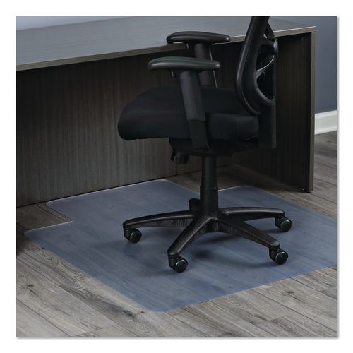 Alera Non-Studded Chair Mat for Hard Floors, Rectangular with Wide Lip, Straight Edges, 45" x 53", Clear
