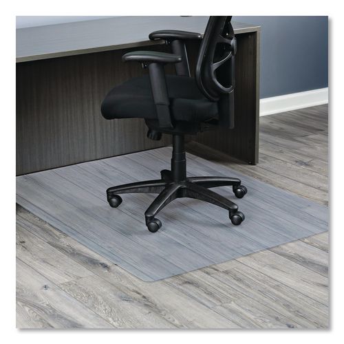 Alera Non-Studded Chair Mat for Hard Floors, Rectangular, Straight Edges, 46" x 60", Clear