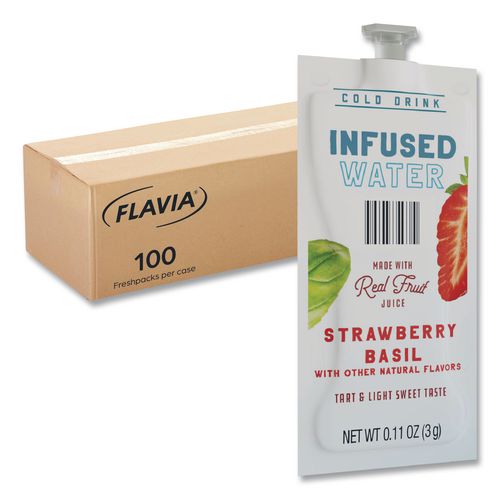 FLAVIA Strawberry Basil Infused Water Freshpack, 100/Carton