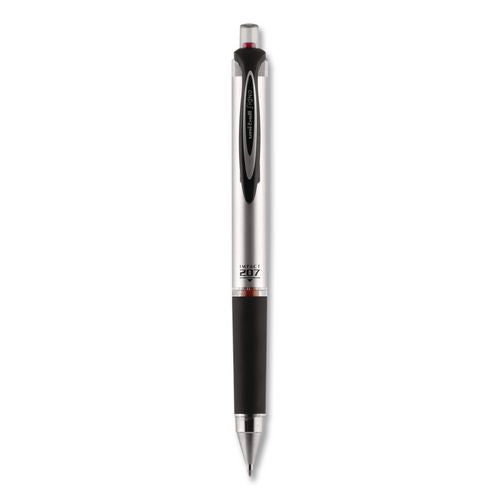 uniball 207 Impact RT Gel Pen, Retractable, Bold 1 mm, Red Ink, Black/Red Barrel
