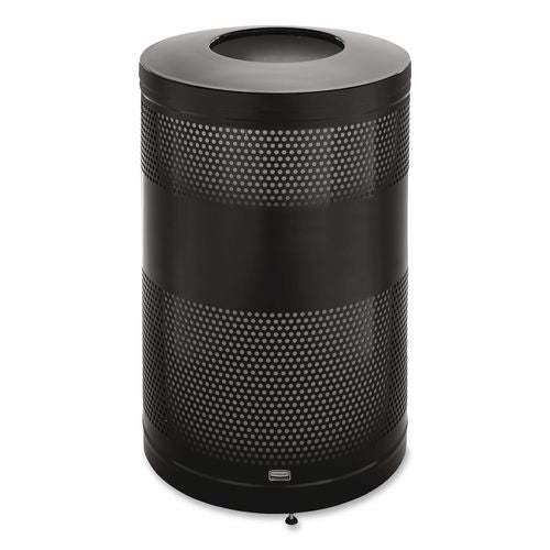 Rubbermaid Commercial Classics Perforated Open Top Receptacle, 51 gal, Steel, Black