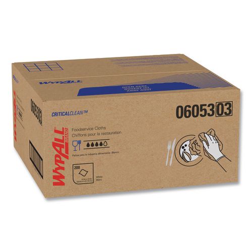 WypAll X50 Foodservice Towels, 1/4 Fold, 23.5 x 12.5, White, 200/Carton