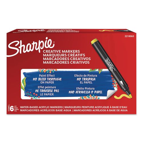 Sharpie Creative Markers, Bullet Tip, Yellow, 6/Pack