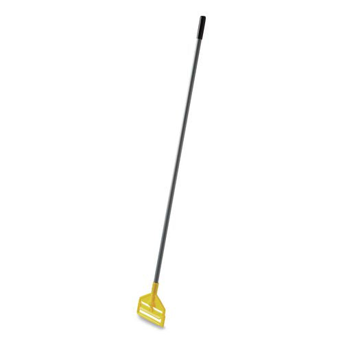 Rubbermaid Commercial Invader Fiberglass Side-Gate Wet-Mop Handle, 60", Gray/Yellow