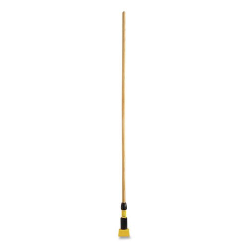 Rubbermaid Commercial Gripper Hardwood Mop Handle, 1.13" dia x 60", Natural/Yellow