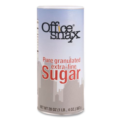 Office Snax Sugar Canister, 20 oz Reclosable Canister