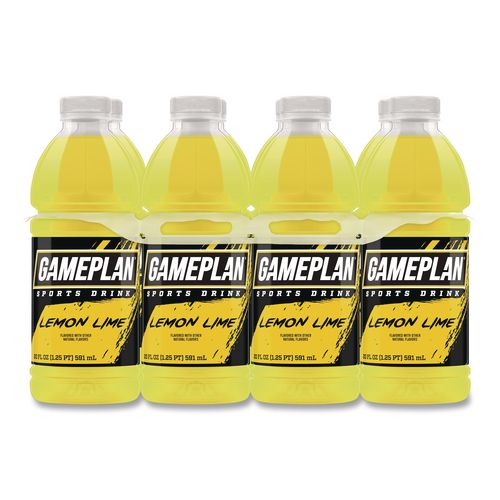 Niagara Bottling Gameplan Sports Drink, Lemon Lime, 20 oz Bottle, 24/Carton