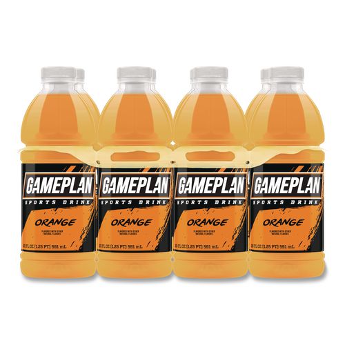 Niagara Bottling Gameplan Sports Drink, Orange, 20 oz Bottle, 24/Carton