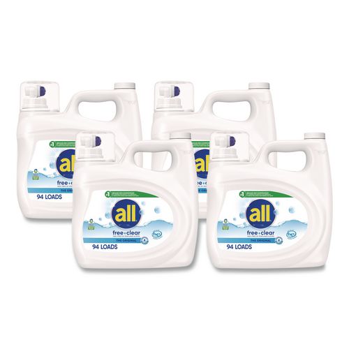 all Free Clear HE Laundry Detergent, 118 oz Bottle, 4/Carton