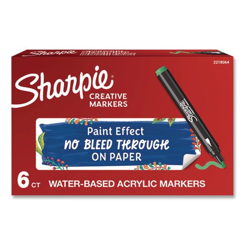 Sharpie Creative Markers, Bullet Tip, Emerald Green, 6/Pack