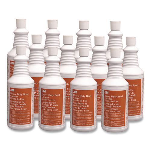 3M Heavy-Duty Bowl Cleaner, Unscented, 32 oz Bottle, 12/Carton