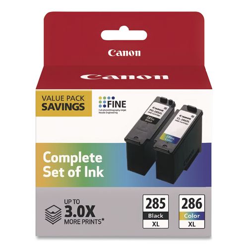 Canon 6196C004 (PG-285XL/CL-286XL) High-Yield Ink, Black/Color