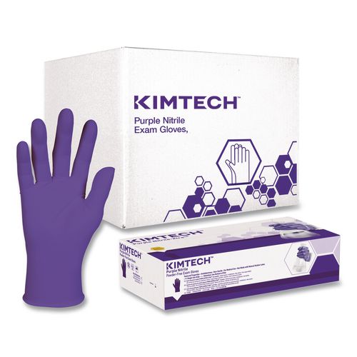 Kimtech PURPLE NITRILE Exam Gloves, Powder-Free, Large, 6 mil Thick, 9.5" Long, Purple, 100/Box, 10 Boxes/Carton