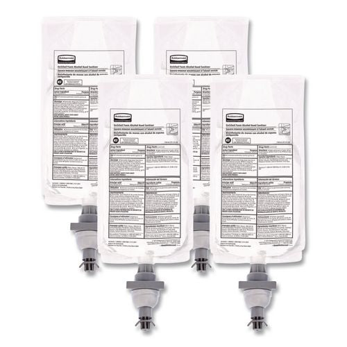 Rubbermaid Commercial AutoFoam Refill With Alcohol Foam Hand Sanitizer, Clear, 1,000 mL, Unscented, 4/Carton