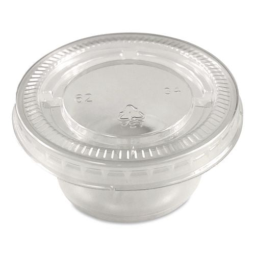 AmerCareRoyal Portion Cup Lids, Fits 1.5 oz to 2 oz Portion Cups, Clear, 100/Pack, 25 Packs/Carton