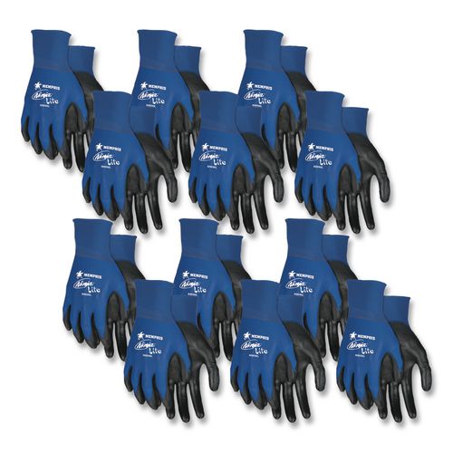 MCR Safety Ultra Tech Tactile Dexterity Work Gloves, EN388: 4131, Blue/Black, 12 Pairs