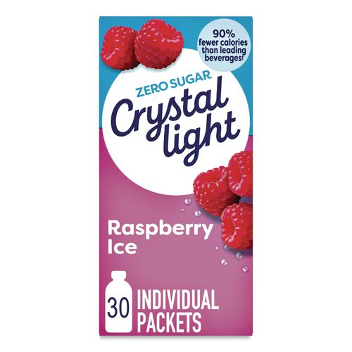 Crystal Light Flavored Drink Mix, Raspberry Ice, 0.08 oz Packet, 30/Box