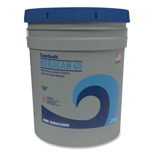 Boardwalk Low Suds Industrial Powder Laundry Detergent, Fresh Lemon Scent, 40 lb Pail