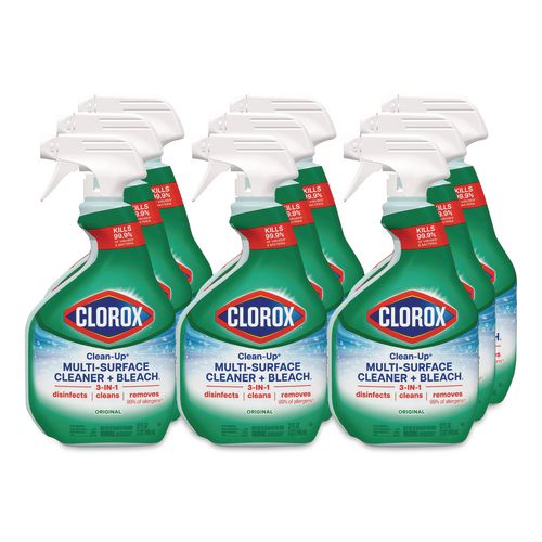 Clorox Clean-Up Multi-Surface Cleaner with Bleach, Original Scent, 32 oz Spray Bottle, 9/Carton