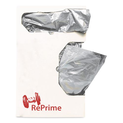 RePrime Right Sack Can Liners, 56 gal, 1.6 mil, 44" x 55", Gray, 100/Carton
