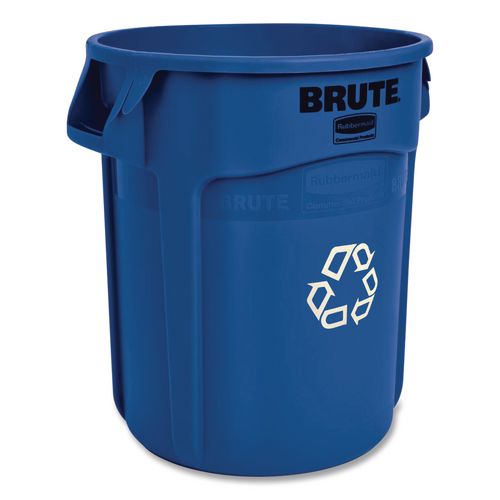 Rubbermaid Commercial BRUTE Recycling Container, 20 gal, Resin, Blue