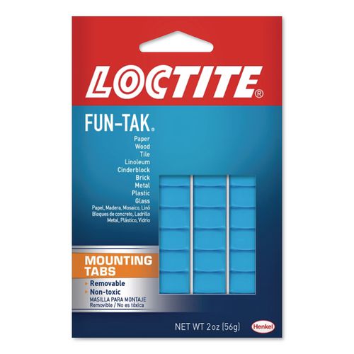 Loctite Fun-Tak Mounting Putty, Repositionable and Reusable, 6 Strips, 2 oz