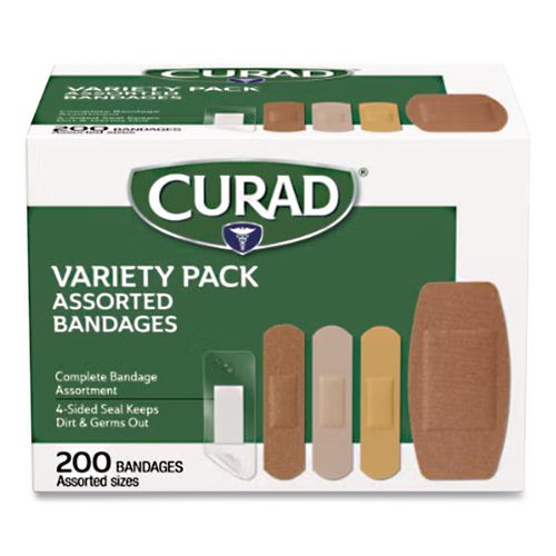 Curad Variety Pack Assorted Bandages, 200/Box