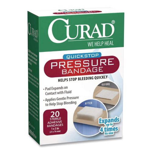 Curad Pressure Adhesive Bandages, 2.75 x 1, 100/Box