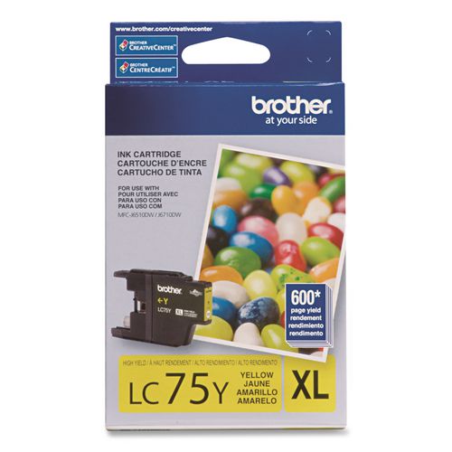 Brother LC75YS Innobella High-Yield Ink, 600 Page-Yield, Yellow