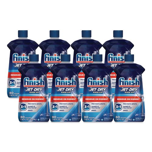 FINISH Jet-Dry Rinse Agent, 8.45 oz Bottle, 8/Carton