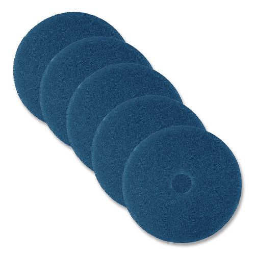 3M Low-Speed High Productivity Floor Pads 5300, 19" Diameter, Blue, 5/Carton