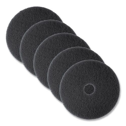 3M Low-Speed High Productivity Floor Pads 7300, 20" Diameter, Black, 5/Carton