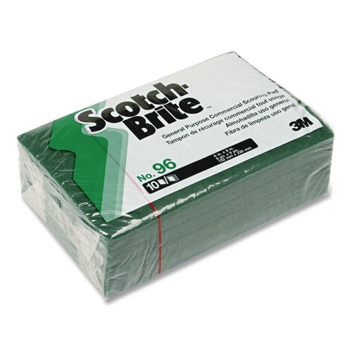 Scotch-Brite PROFESSIONAL Commercial Scouring Pad 96, 6 x 9, Green, 10/Pack