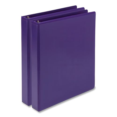 Samsill Earth's Choice Plant-Based Durable Fashion View Binder, 3 Rings, 1" Capacity, 11 x 8.5, Purple, 2/Pack