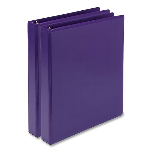 Samsill Earth's Choice Plant-Based Durable Fashion View Binder, 3 Rings, 1" Capacity, 11 x 8.5, Purple, 2/Pack