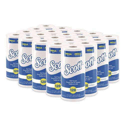 Scott Kitchen Roll Towels, 1-Ply, 11 x 8.75, White, 128/Roll, 20 Rolls/Carton