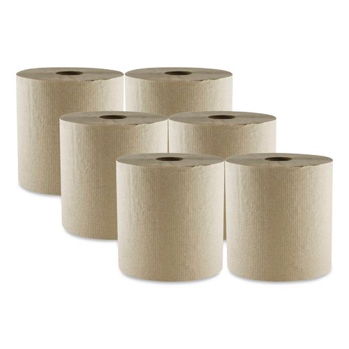Boardwalk Hard Wound Towel, 1 Ply, 8" x 700 ft, Kraft, 6/Carton