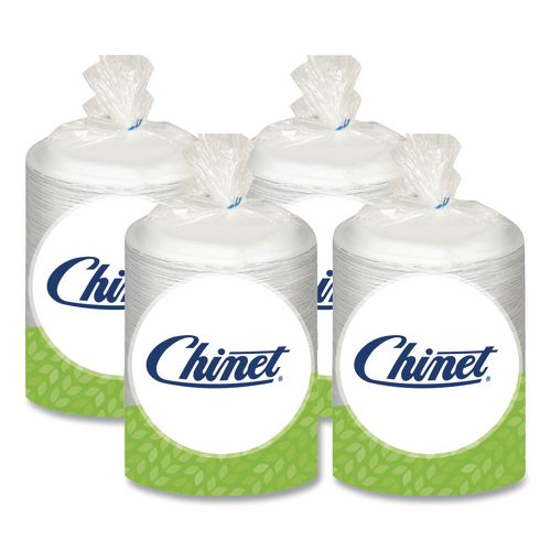 Chinet PaperPro Naturals Molded Fiber Dinnerware, Round Plates, 10.5" dia, Natural, 125/Pack, 4 Packs/Carton