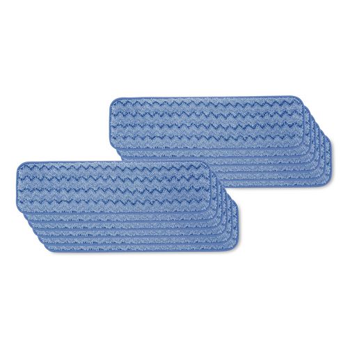 Rubbermaid Commercial Microfiber Wet Mopping Pad, 24" Long, Split Nylon/Polyester Blend, Blue, 12/Carton