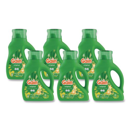 Gain Liquid Laundry Detergent, Gain Original Scent, 42 oz Bottle, 6/Carton
