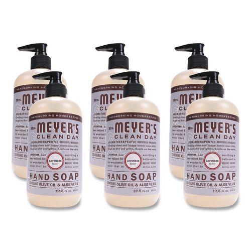 Mrs. Meyer's Clean Day Liquid Hand Soap, Lavender Scent, 12.5 oz, 6/Carton