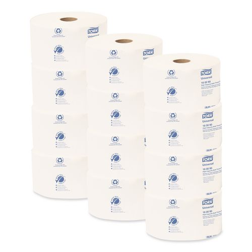 Tork Universal High Capacity Bath Tissue with OptiCore, Septic Safe, 2-Ply, White, 2,000 Sheets/Roll, 12 Rolls/Carton