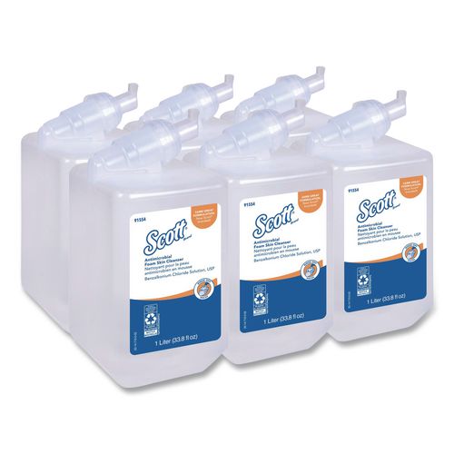Scott Antimicrobial Foam Skin Cleanser Refill, Fresh Scent, 1 L, 6/Carton