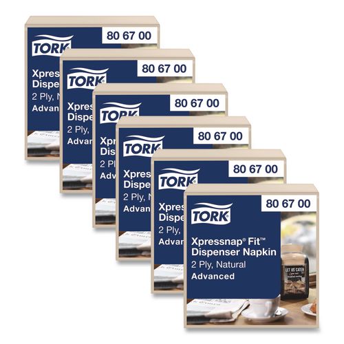 Tork Xpressnap Interfold Dispenser Napkins, 2-Ply, 6.5 x 8.4, Natural, 720/Pack, 6 Packs/Carton