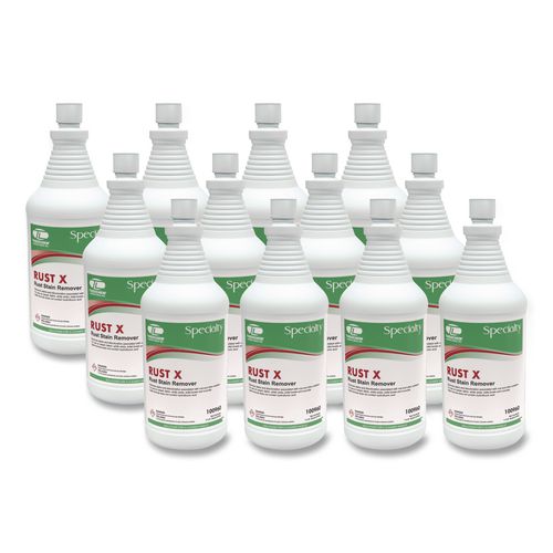 Theochem Laboratories Rust-X Rust Stain Remover Acidic Cleaner, Acidic Scent, 1 qt Bottle, 12/Carton