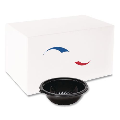 WNA Pack n' Serve Serving Bowl, 48 oz, 9" Diameter, Black, Plastic, 50/Carton