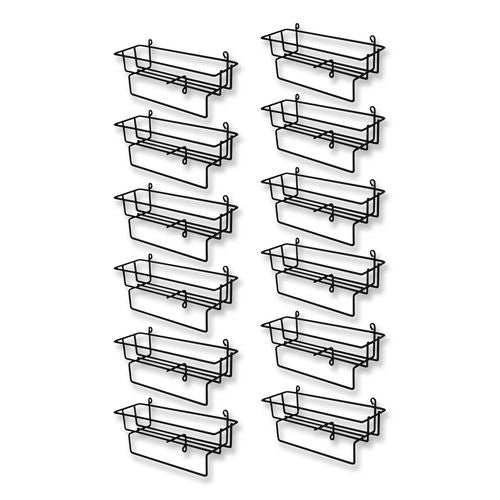 Diversey Wall-Mount Wire Basket for 5 L RTD Cleaning Solution Bottles, 20" x 26" x 13.3" to 14", Black, 12/Carton