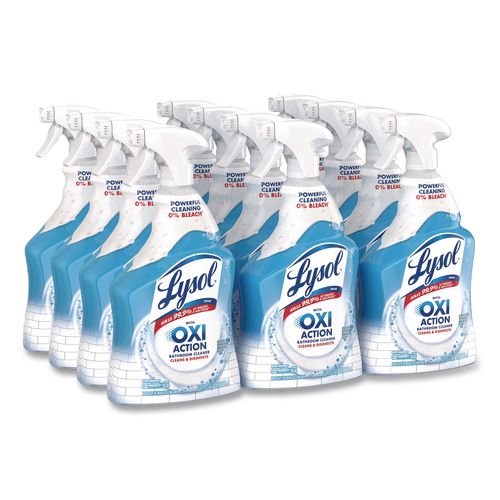 LYSOL Brand Bathroom Cleaner with Hydrogen Peroxide, Cool Spring Breeze Scent, 32 oz Trigger Spray Bottle, 12/Carton